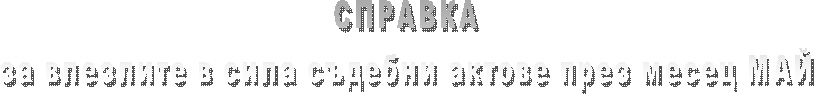 СПРАВКА
за влезлите в сила съдебни актове през месец СЕПТЕМВРИ